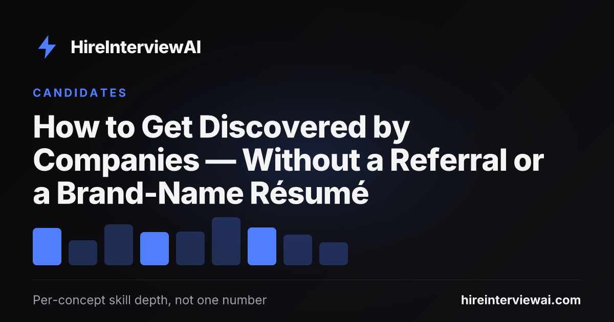 A candidate being discovered by employers through a verified knowledge fingerprint that surfaces in skill-depth searches instead of chasing job applications