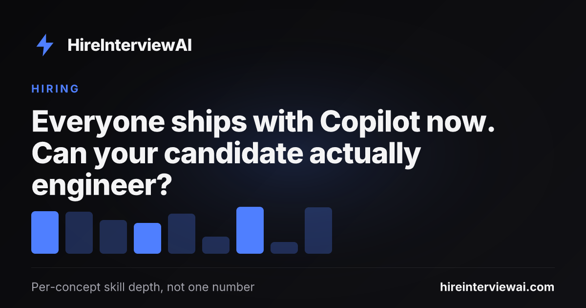 Two candidates produce the same working code with an AI assistant, but a per-concept depth probe reveals only one actually understands why it works