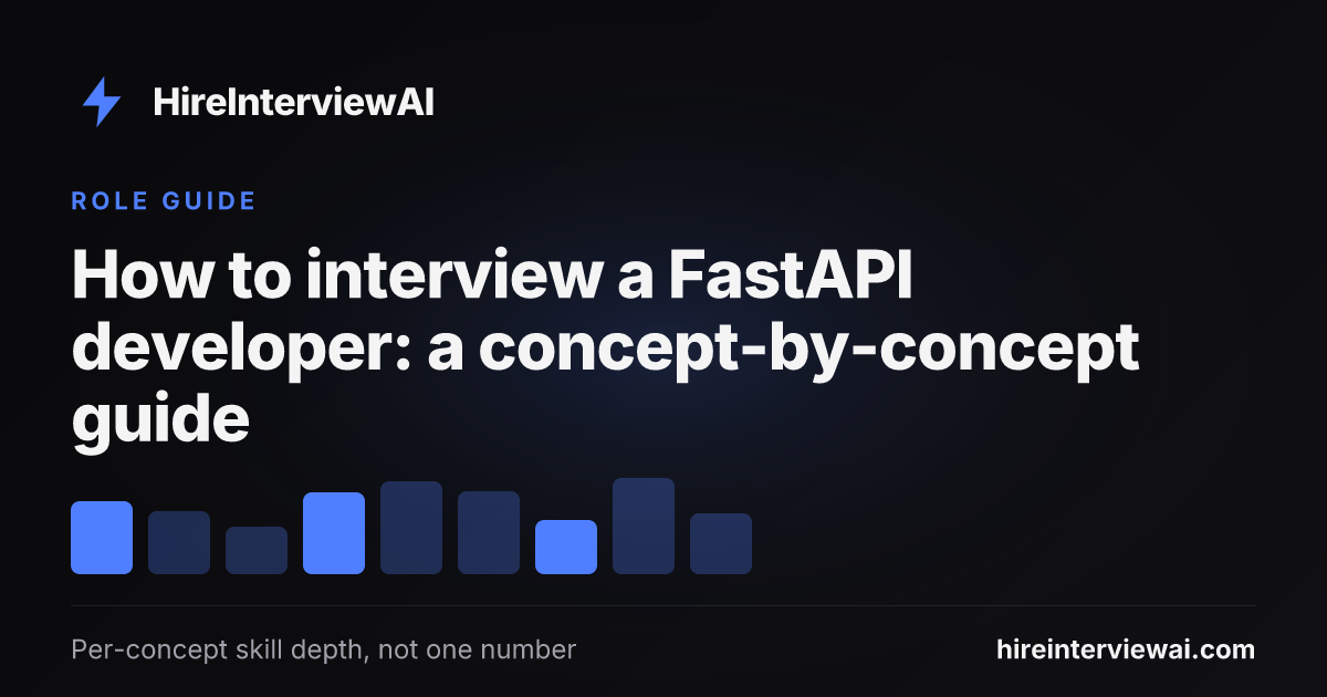 An interviewer testing a FastAPI developer with dependency-injection, Pydantic, session, auth, and event-loop probes