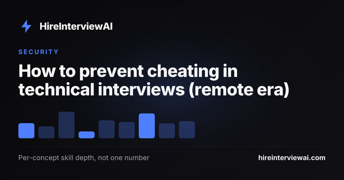 A proctored technical interview screen detecting cheating signals during a remote coding assessment