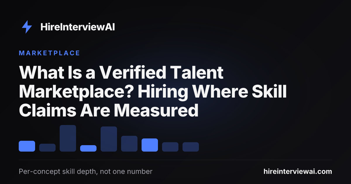 A verified talent marketplace matching employers and engineers through measured per-concept skill evidence instead of self-reported resumes